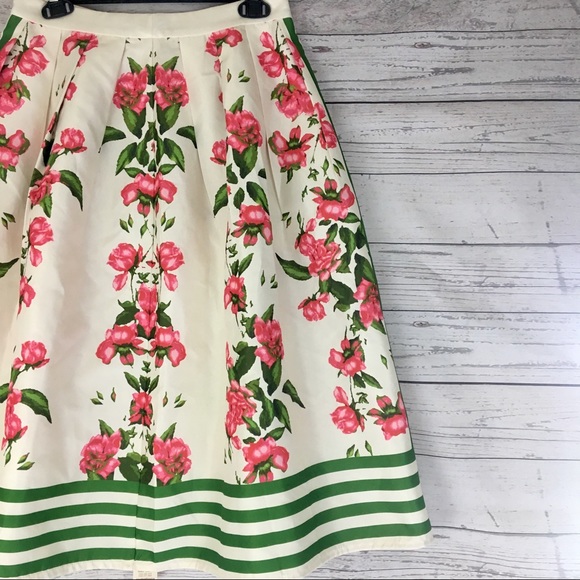 Dresses & Skirts - Spring floral high waist midi skirt